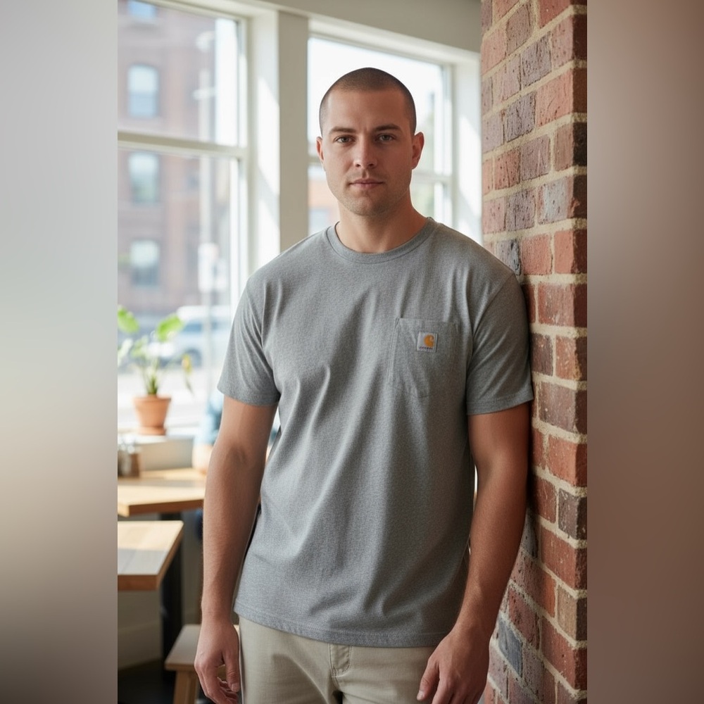 Carhartt Men's Short Sleeve Heather Green Tee